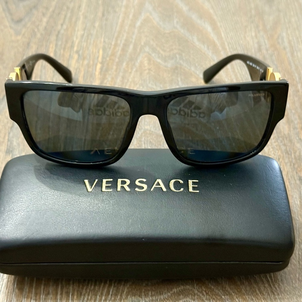 Versace Black and Gold Sunglasses